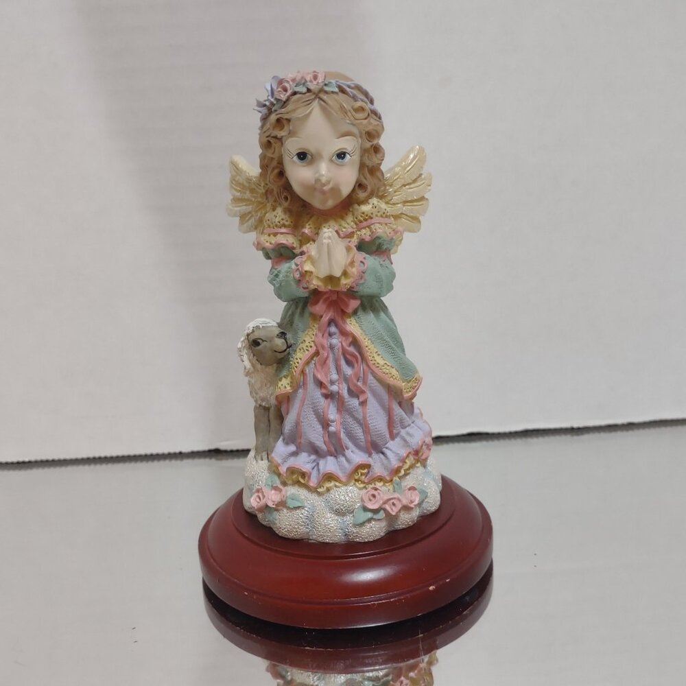 House of Lloyd Praying Angel Lamb Figurine 1999 Vintage Decor Gift